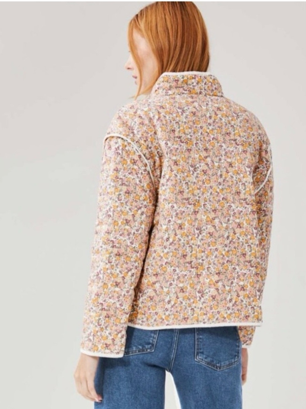 Joe Fresh Jillian Harris floral Quilted Jacket - Pink, Yellow, White - Picture 4 of 6